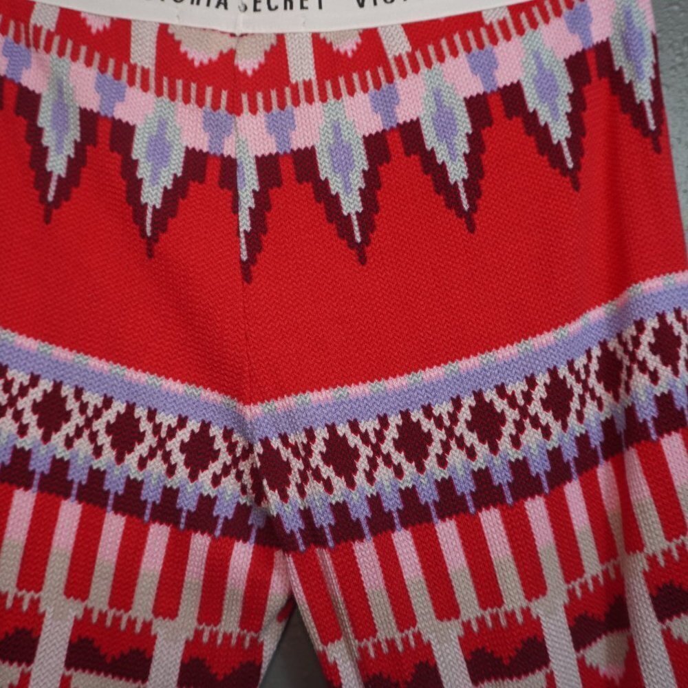 Victorias Secret Womens Fireside Thermal Red Fairisle Pajama Set Size Small - Picture 7 of 12